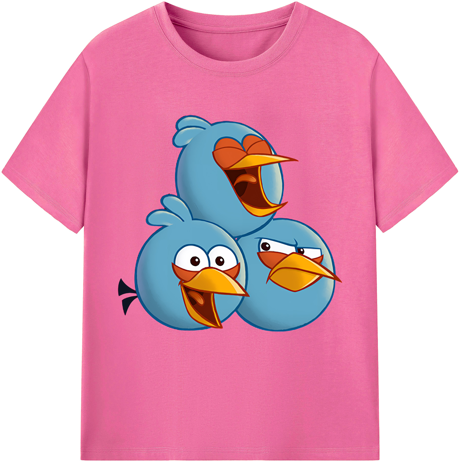（画像用） Angry Birds アングリーバード レディースカジュアルプリントTシャツ（綿100％）